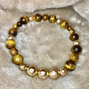 Tiger Eye & Zinc Bracelet